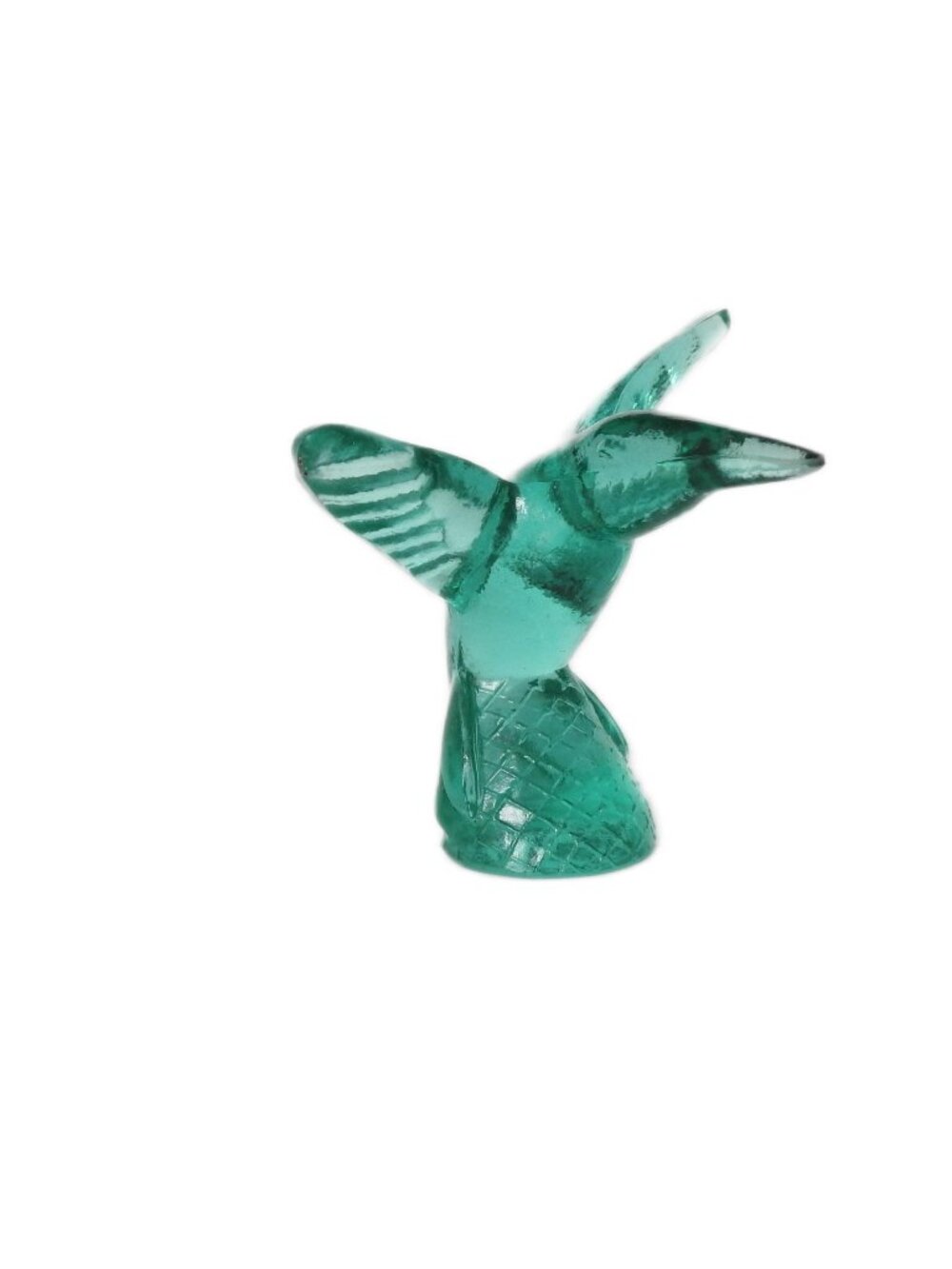 Vintage Murano Green Glass Hummingbird Figurine Small Crea Milano Italy